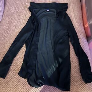 Emerald Green Long-Sleeve Silk Blouse